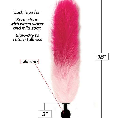 FOXY TAIL SILICONE BUTT PLUG PINK - IB1400