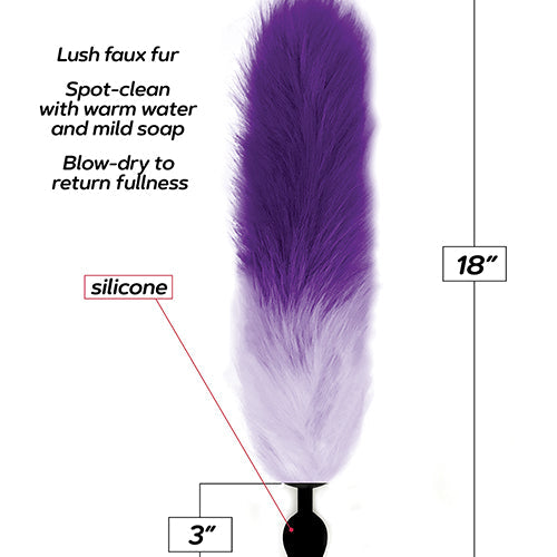 FOXY TAIL SILICONE BUTT PLUG PURPLE - IB1401