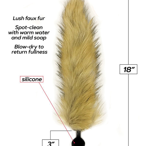 FOXY TAIL SILICONE BUTT PLUG GOLD - IB1403