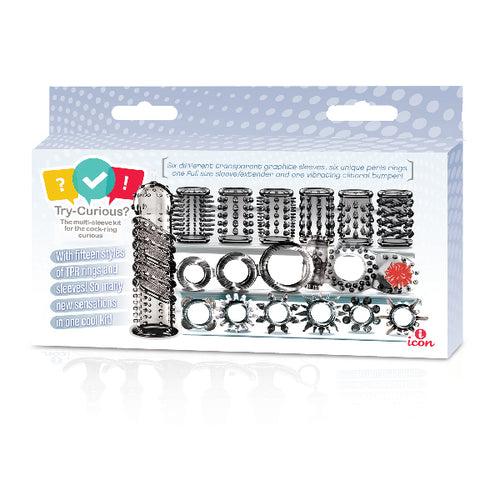 TRY-CURIOUS COCK RING & SLEEVE SET - IB80142