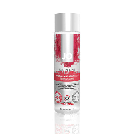 JO All-In-One Massage Glide - Warming (Silicone-Based) 4 fl oz / 120 ml-Pinkfoxxx