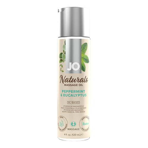 JO NATURALS MASSAGE OIL PEPPERMINT & EUCALYPTUS 4 OZ - JO40127