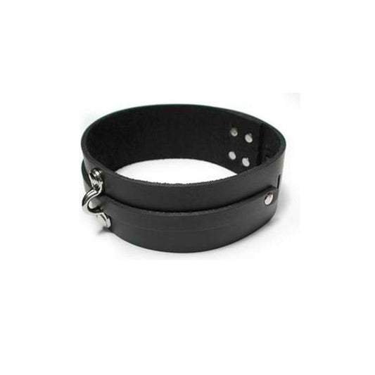 KinkLab Bondage Basics Leather Collar (Black)-Pinkfoxxx