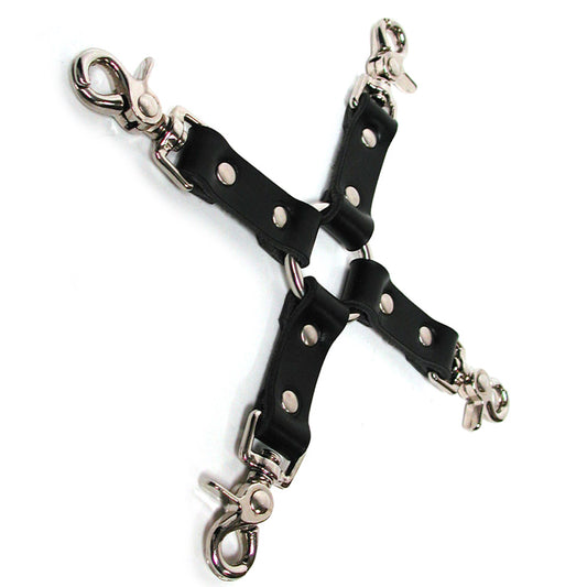 KinkLab Leather Hog Tie (Black)-Pinkfoxxx