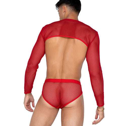 LI589 - Mens X-Posed Crop Top