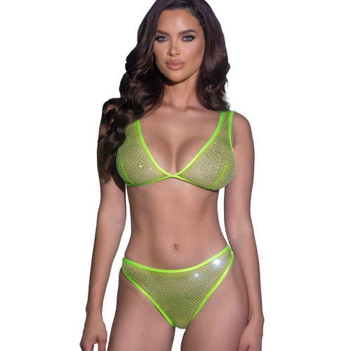 LI754 - Think Sparkle Rhinestone Bralette 2pc Set