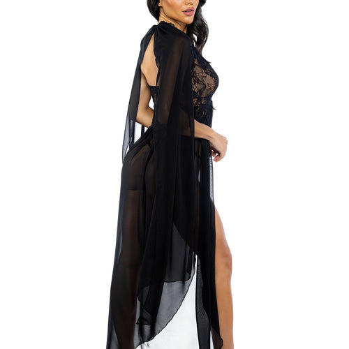 LI768 - Smoldering Maxi Nightgown 2-Piece Set