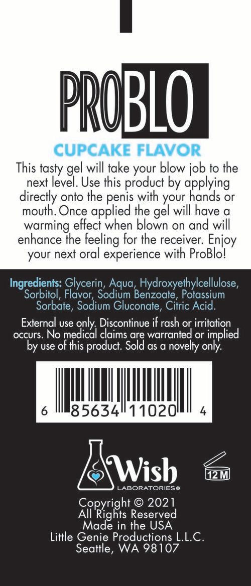 PROBLO ORAL PLEASURE GEL CUPCAKE 1.5 OZ