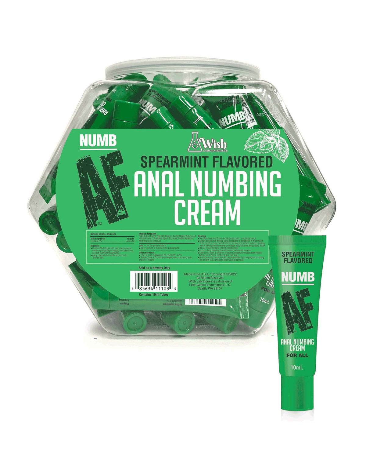 NUMB AF FISHBOWL 65 PACK ANAL DESENSITIZER MINT 10ML