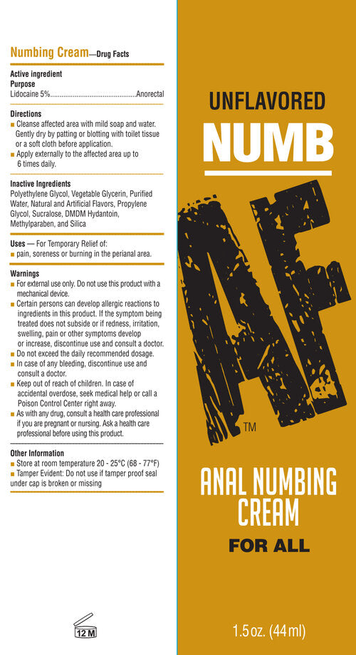 NUMB AF ANAL DESENSITIZER GEL UNFLAVORED 1.5 OZ