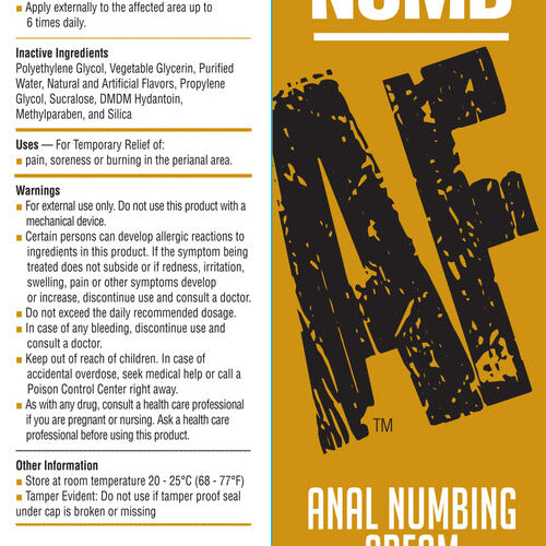 NUMB AF ANAL DESENSITIZER GEL UNFLAVORED 1.5 OZ