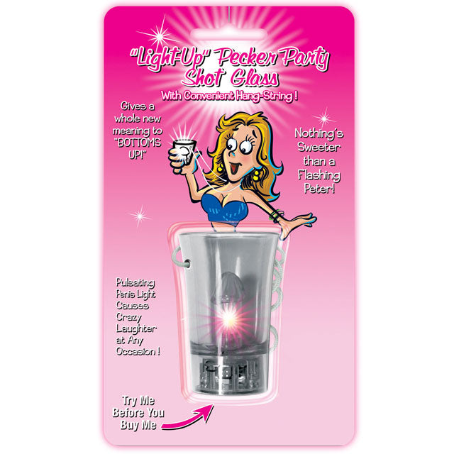 Light Up Pecker Party Shot Glass w/Convenient Hang-String-Pinkfoxxx