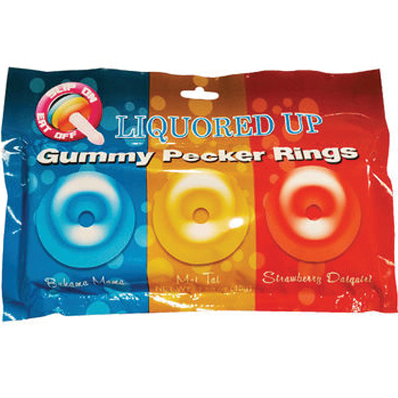 Liquored Up Pecker Gummy Rings-3pk (Bahama Mama, Mai Tai and Strawberry Daiquiri-Pinkfoxxx