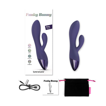 Love to Love Funky Bunny Rechargeable Baby Rabbit Silicone Dual Stimulation Vibrator-Pinkfoxxx
