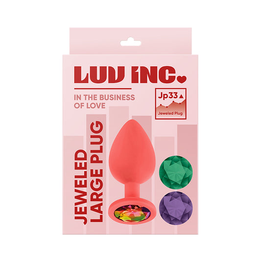 Luv Inc Jp33 Jeweled Plug Silicone with 3-Piece Interchangeable Gems-Pinkfoxxx