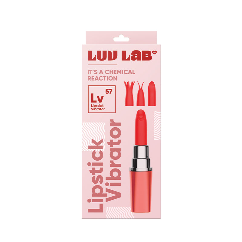 Luv Inc Lv57 Lipstick Vibrator Rechargeable Silicone Discreet Bullet with 3 Attachments-Pinkfoxxx