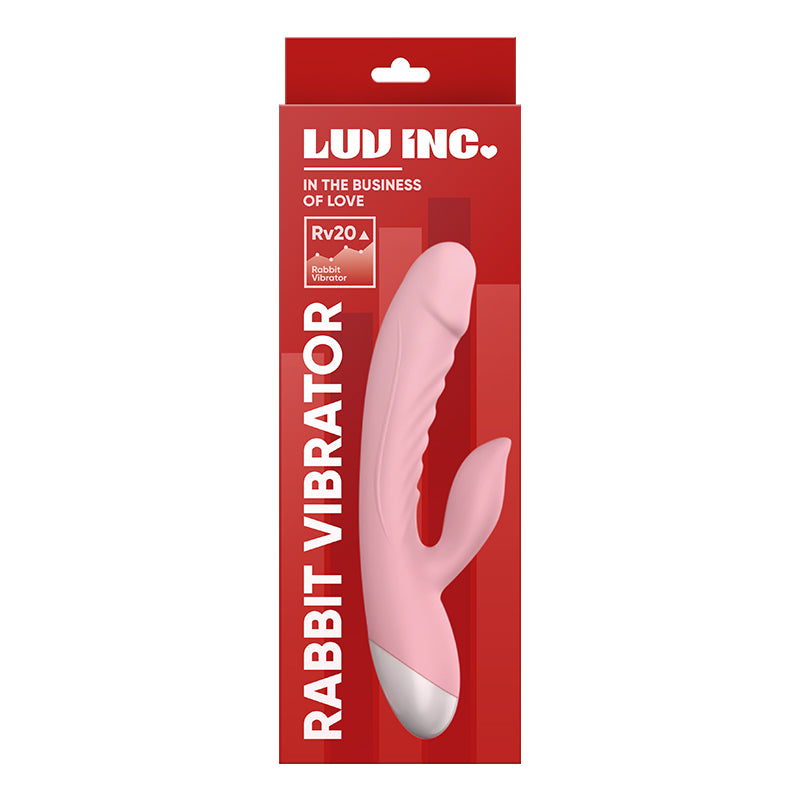 Luv Inc Rv20 Rabbit Vibrator Rechargeable Silicone Dual Stimulator Pink-Pinkfoxxx