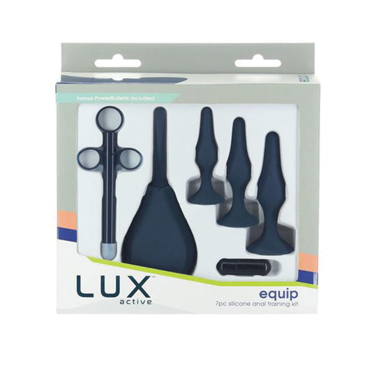 Lux Active Equip 7-Piece Anal Training Kit Silicone Black-Pinkfoxxx
