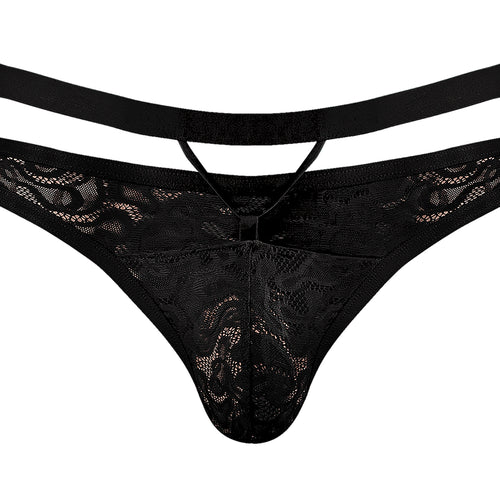 LUCIFER CUTOUT THONG BLACK S/M - MP446289BKSM