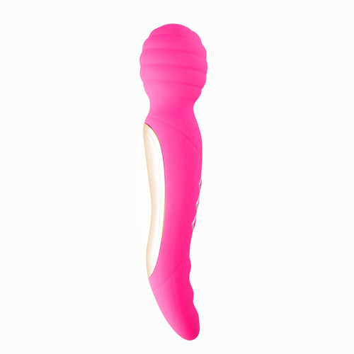 ZOE RECHARGEABLE DUAL VIBRATING WAND HOT PINK - MTAV302PK