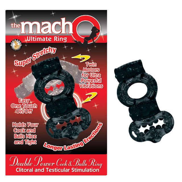 Macho 2X Power Cock & Balls Vibrating Ring-Pinkfoxxx