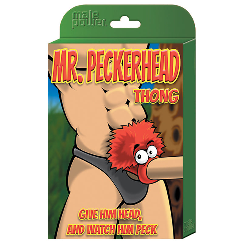 Male Power Novelty Mr. PeckerHead Thong Blk 1SZ-Pinkfoxxx