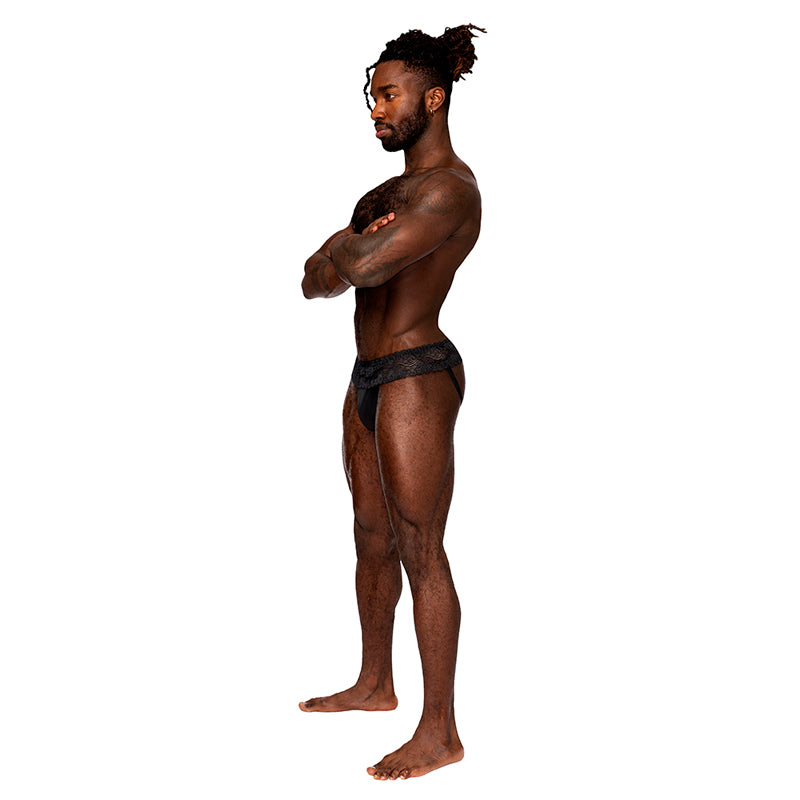 Male Power Sassy Lace Skirt Jock Black S/M-Pinkfoxxx