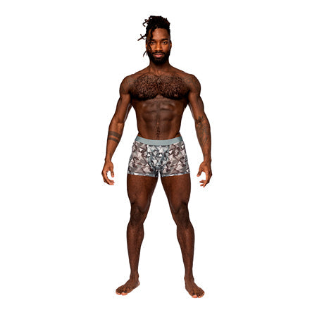 Male Power Sheer Prints Seamless Sheer Short Optical XL-Pinkfoxxx