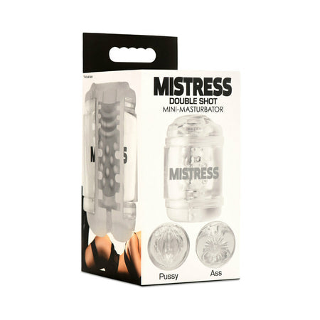 Mistress Double Shot Pussy and Ass Mini Masturbator Clear-Pinkfoxxx