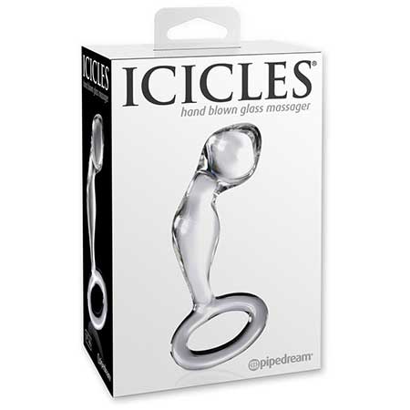Pipedream Icicles No. 46 Glass Prostate Massager 3.5 in. Clear