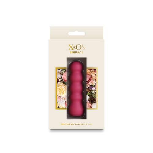 X & O'S EMBRACE ROSE SILICONE RECHARGEABLE VIBE - NSN032116