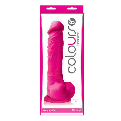 COLOURS PLEASURES 8IN DILDO PINK - NSN040524