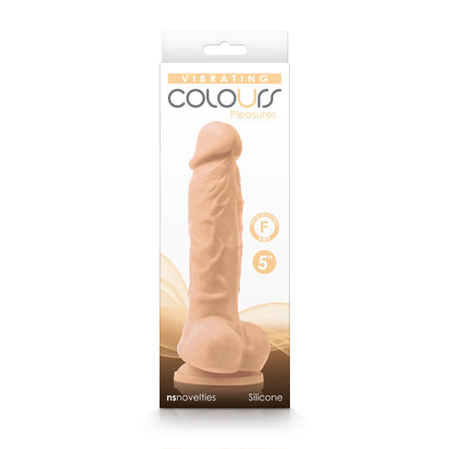 COLOURS PLEASURES VIBRATING 5 DILDO WHITE " - NSN040221
