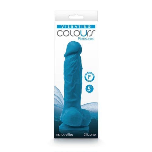 COLOURS PLEASURES VIBRATING 5 DILDO BLUE " - NSN040227