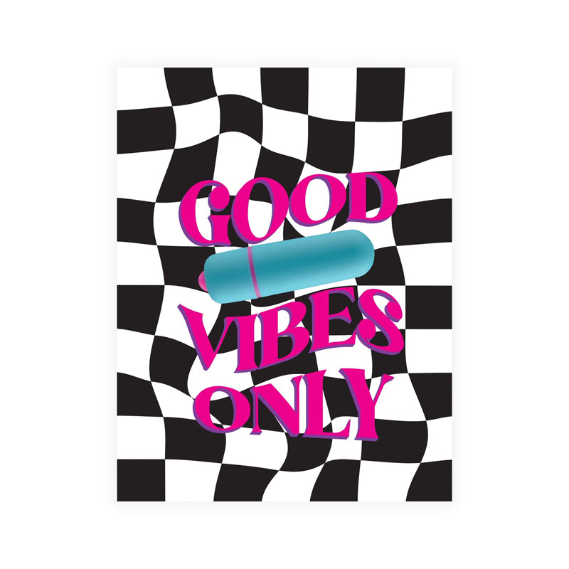 Naughty Vibes Good Vibes Only Greeting Card-Pinkfoxxx
