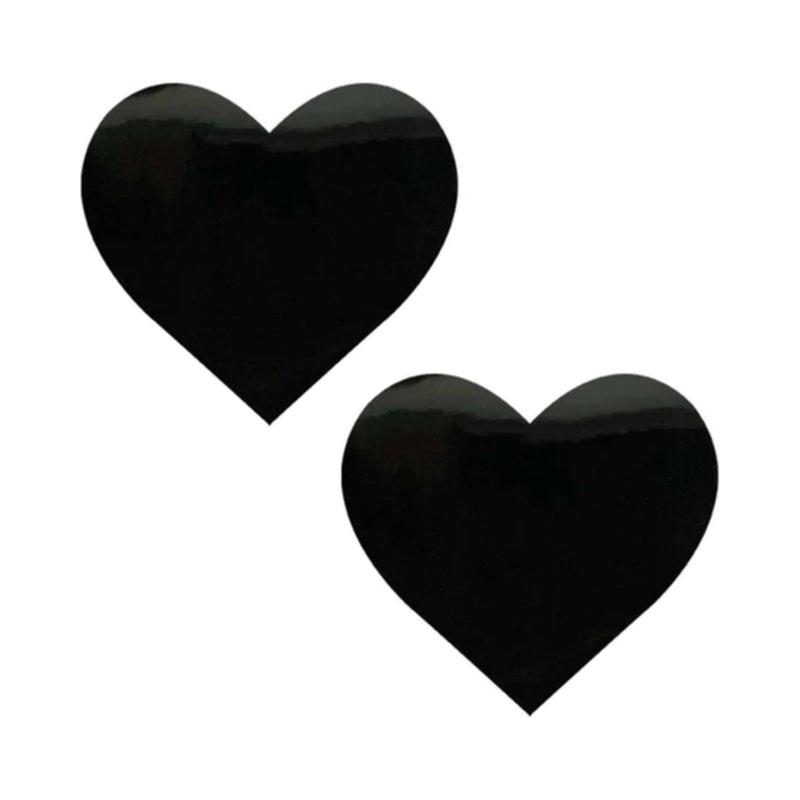 Neva Nude Pasty Black Wet Vinyl Dom Squad Heart-Pinkfoxxx
