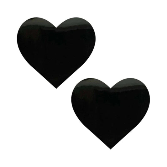 Neva Nude Pasty Black Wet Vinyl Dom Squad Heart-Pinkfoxxx