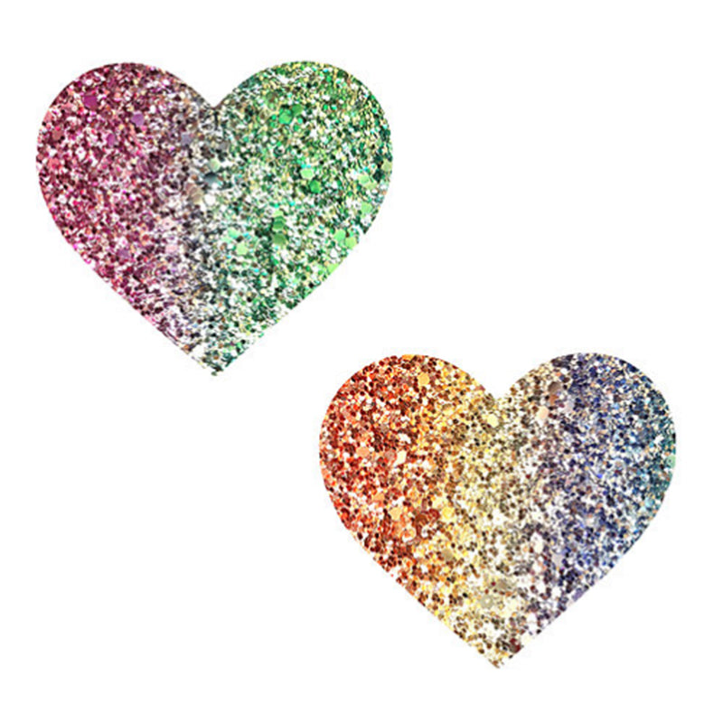 Neva Nude Pasty Heart Glitter Multicolor-Pinkfoxxx