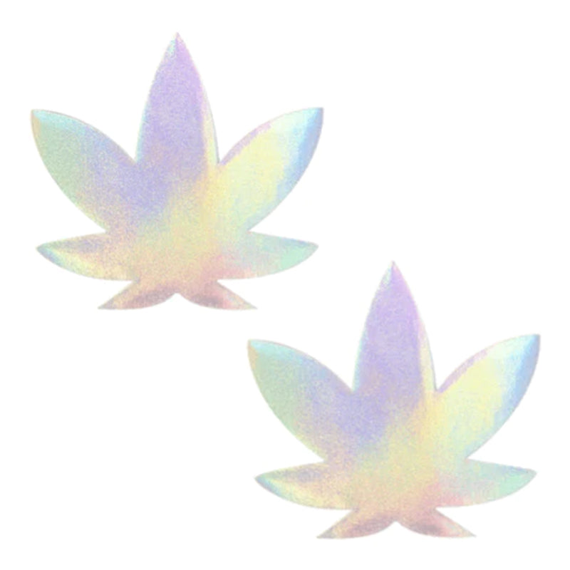 Neva Nude Pasty Weed Leaf Holographic-Pinkfoxxx