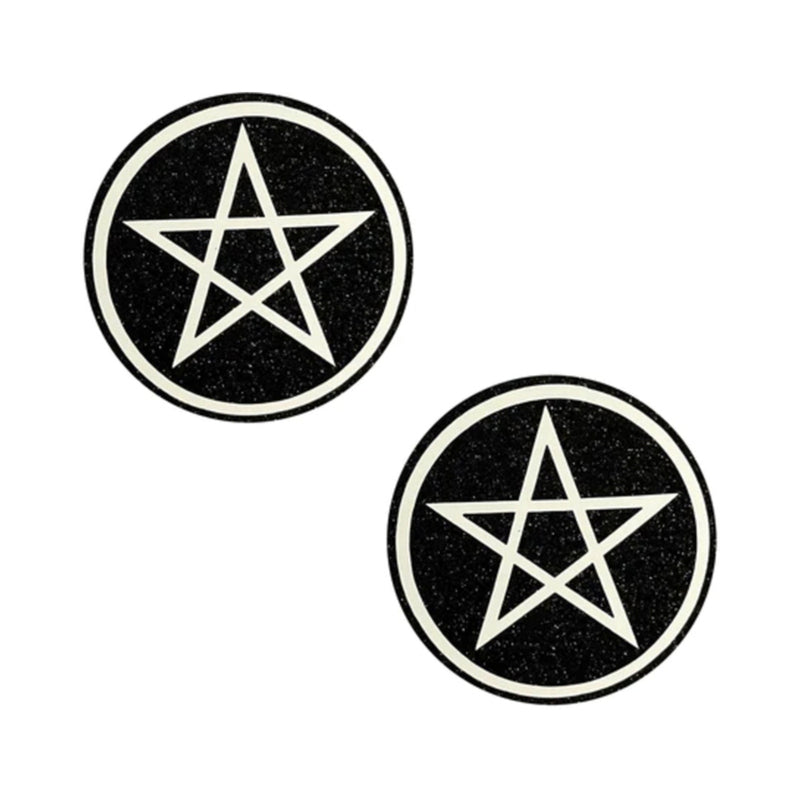 Neva Nude Pasty Wicca Black Glitter-Pinkfoxxx