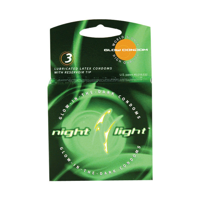 Night Light Glow-In-The-Dark Condoms (3 Pack)-Pinkfoxxx