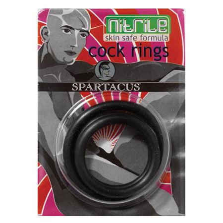 Nitrile Cock Ring Set (Black/3)-Pinkfoxxx