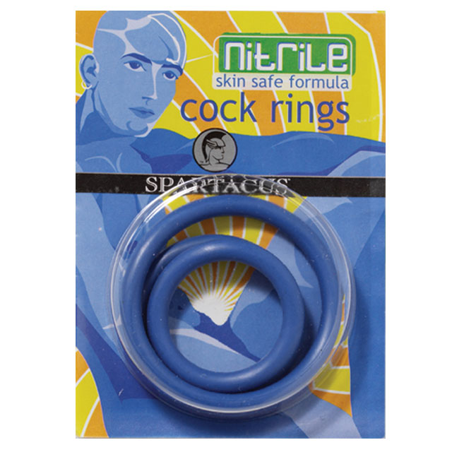 Nitrile Cock Ring Set (Blue/3)-Pinkfoxxx