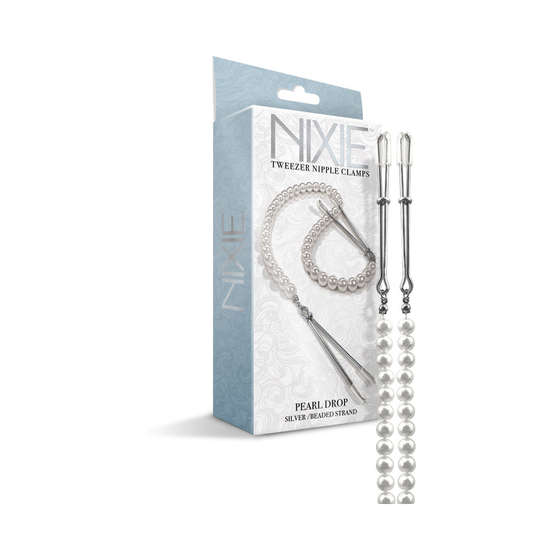 Nixie Adjustable Tweezer Clips With Pearls White Gold-Pinkfoxxx