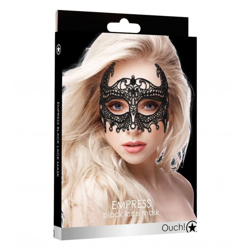 Ouch! Empress Lace Eye Mask Black-Pinkfoxxx