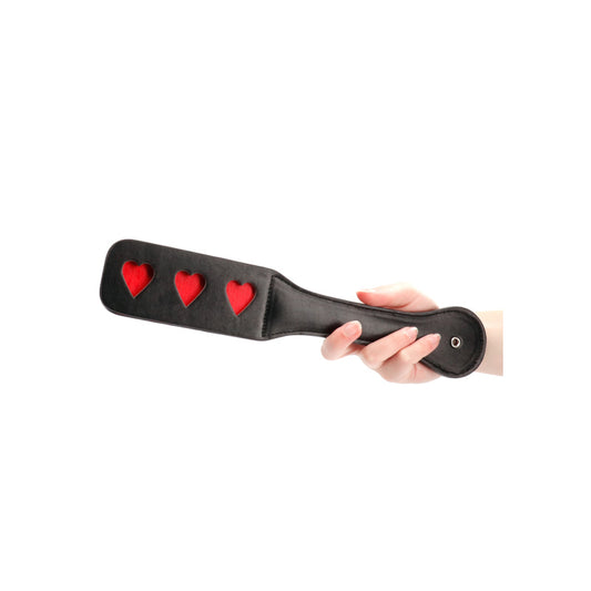 Ouch! Heart Pattern Paddle Black-Pinkfoxxx