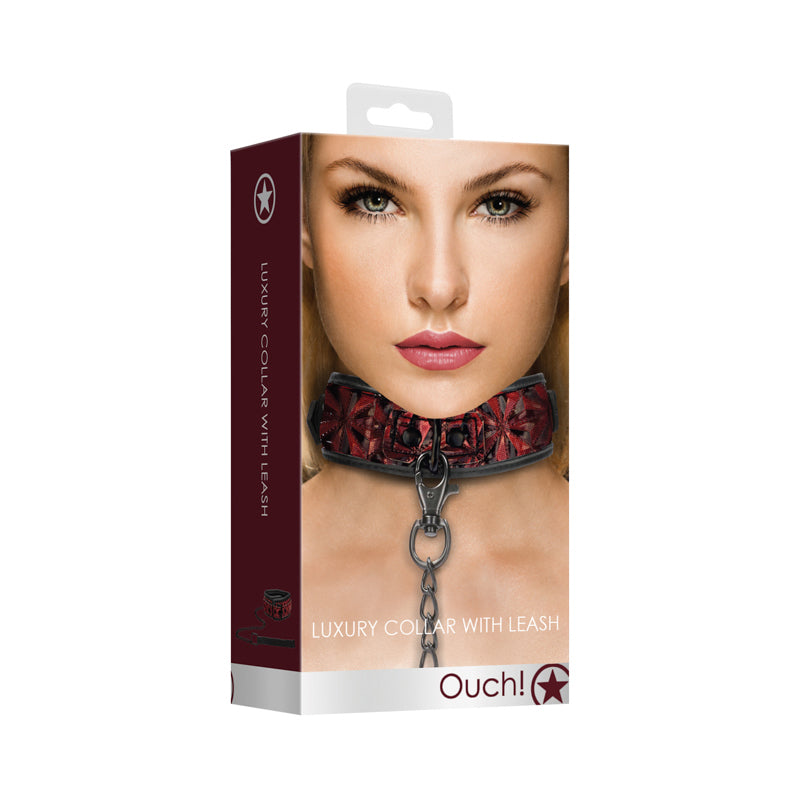Ouch! Luxury Adjustable Collar With Leash-Pinkfoxxx