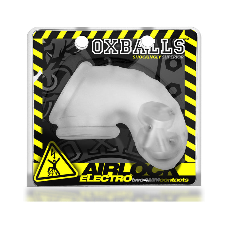 OxBalls Airlock Electro Air-Lite Vented Chastity Clear Ice-Pinkfoxxx
