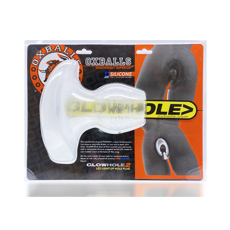 Oxballs Glowhole- Buttplug with LED Insert Clear Frost-Pinkfoxxx