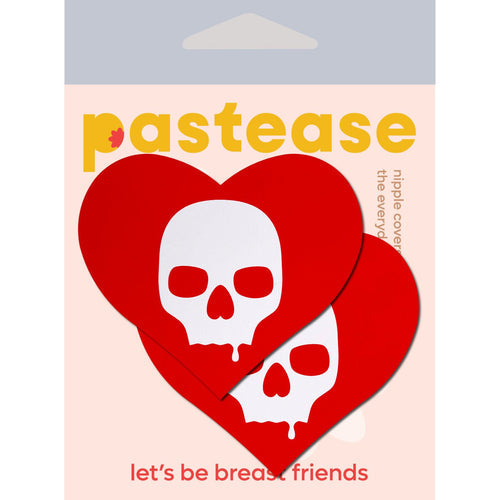 PASTEASE SULLEN SKULL RED HEARTS - PASHRTSU08
